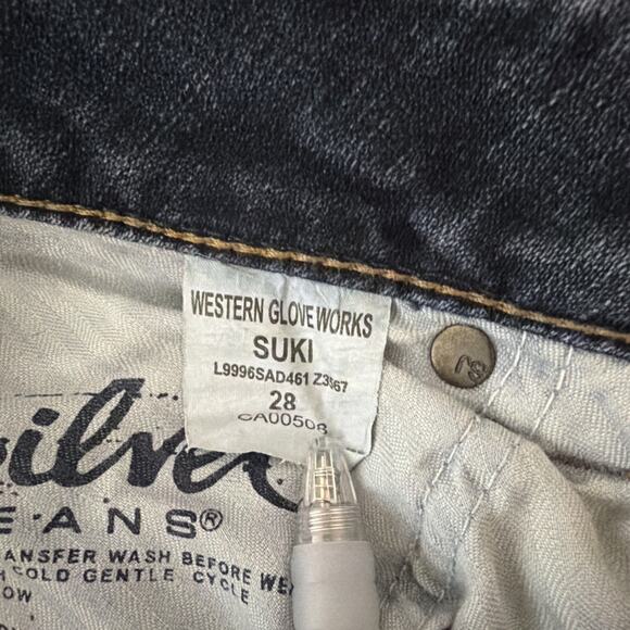 Silver Jeans Co Women 28 x 26 Suki Mid Rise Skinny Jeans Dark Wash Stretch Denim - Picture 6 of 11